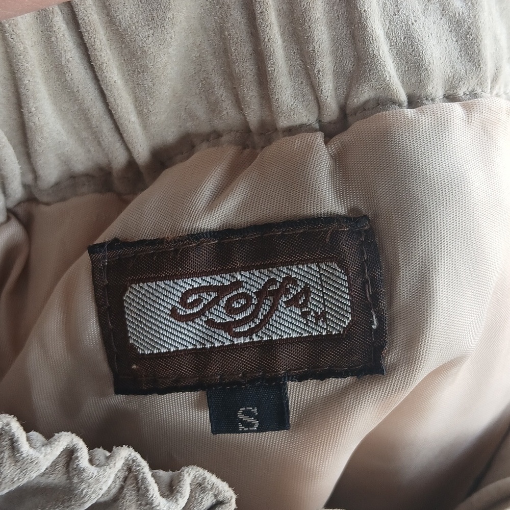 EUC Toffs Genuine Leather Tan Pull On Pants Size Small - Picture 4 of 7